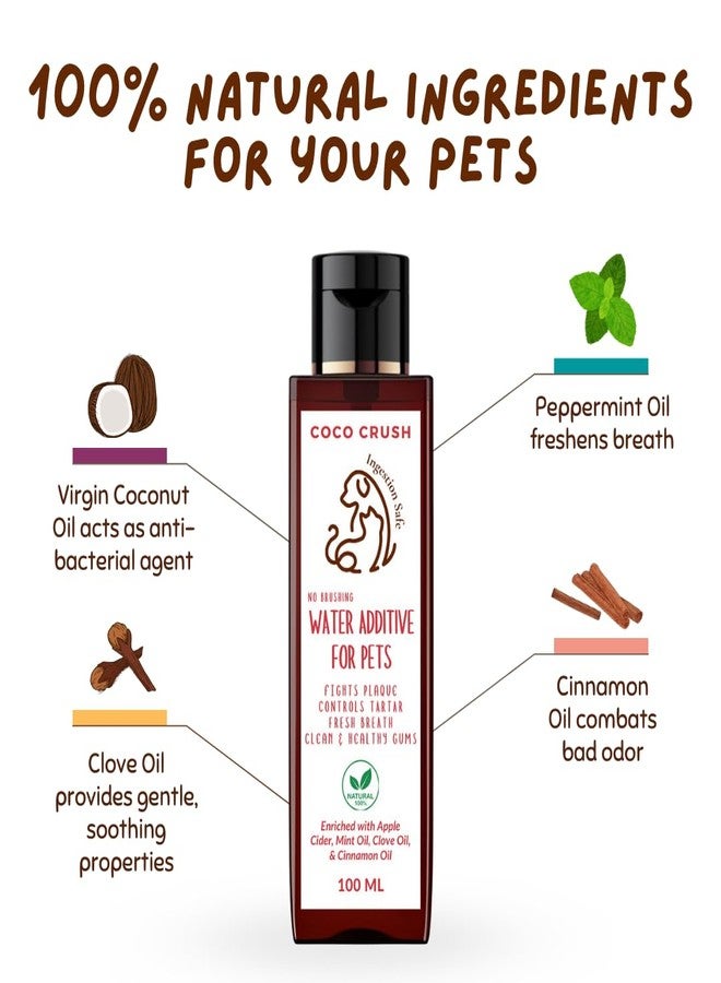 Coco Crush Natural Pet Water Additive, Best Way to Eliminate Bad Breath | So Easy, Just Add to Water | Fights Plaque and Tartar | 100% Pure & Ingestion Safe | Suitable for Dogs, Cats, Puppies, Kittens (100ml) - Image 5